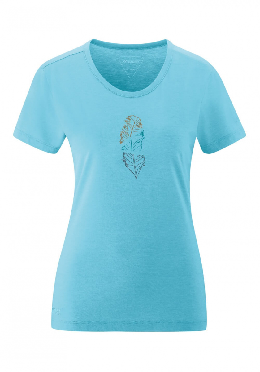 Dámské funkční tričko s krátkým rukávem Maier Sports Feather bluefish melange M/L