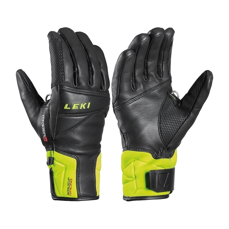 Pánské lyžařské rukavice Leki Worldcup Race Speed 3D black-ice lemon 10.0