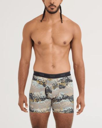 Pánské boxerky SAXX Quest Quick-Dry Mesh Boxer Brief summits-cinder (1)