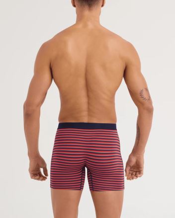 Pánské boxerky SAXX Vibe Xtra Soft Comfort Boxer Brief micro stripe-maroon (2)
