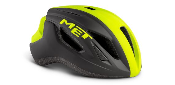 Silniční helma MET Strale černá fluo žlutá reflexní lesklá