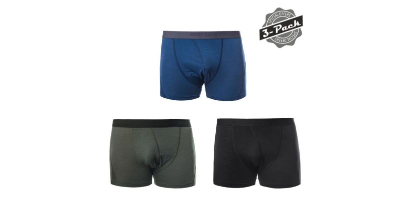 Pánské funkční trenky Sensor Merino Air 3-Pack Černá/tmavě modrá/olive XXL