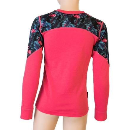 Dětský funkční set s dlouhým rukávem SENSOR Merino Impress magenta/floral (3)