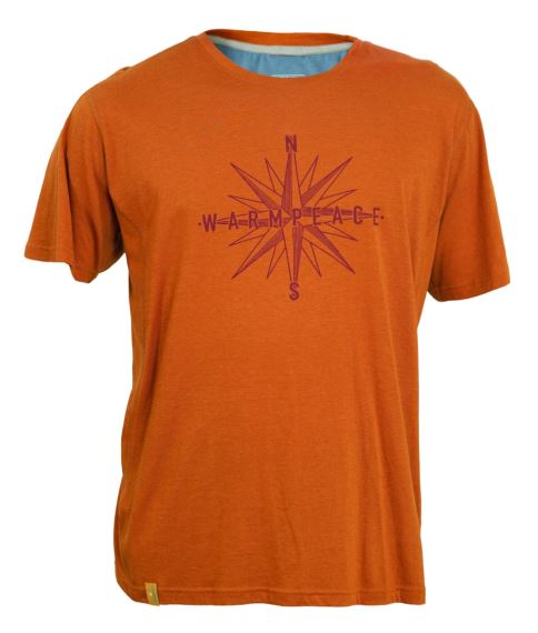 Pánské triko s krátký rukávem Warmpeace Swinton Caldera orange