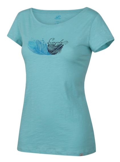 Dámské tričko s krátkým rukávem a potiskem Hannah Saldiva aqua splash
