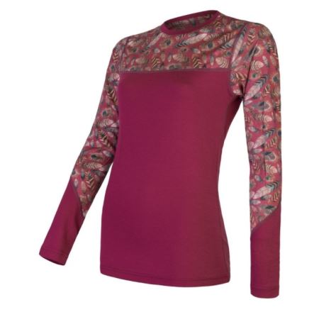 Dámské triko s dlouhým rukávem Sensor Merino Impress lilla/feather
