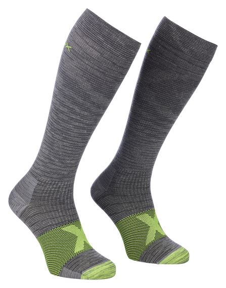 Pánské ponožky ORTOVOX Tour Compression Long Grey Blend