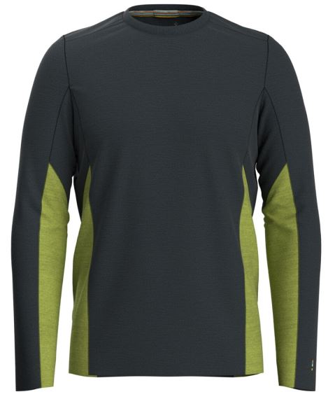 Pánské outdoorové tričko s dlouhým rukávem Smartwool M Merino Sport Long Sleeve Crew Charcoal heather-dark citron