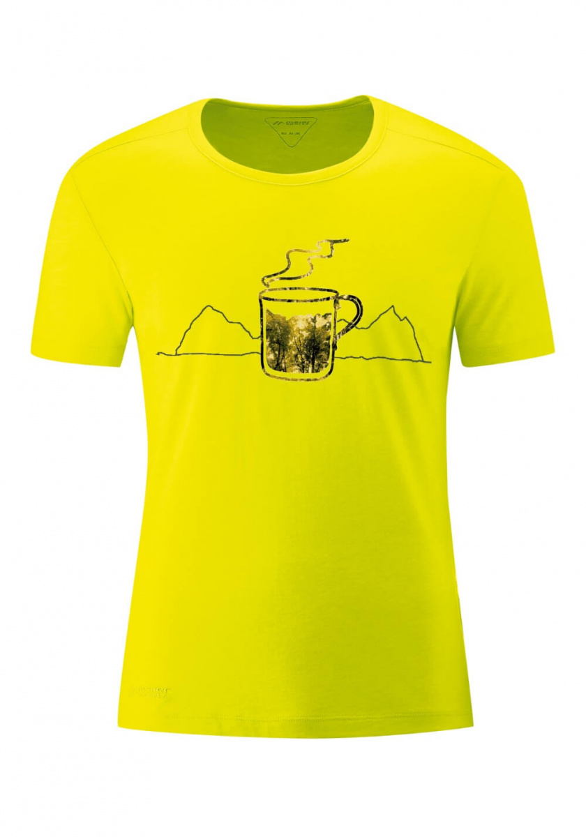 Pánské tričko s krátkým rukávem a potiskem Maier Sports Home sulphur spring melange S