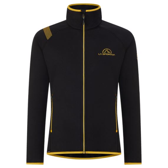 Fleecová pánská mikina La sportiva Promo Fleece black/yellow