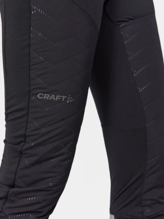 Detailní záběr na zateplené partie dámských kalhot Craft ADV SubZ Tights 3 černá. (4)