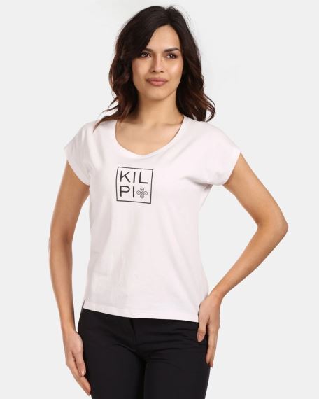 Dámské tričko Kilpi ROANE-W bílá na modelce zepředu.