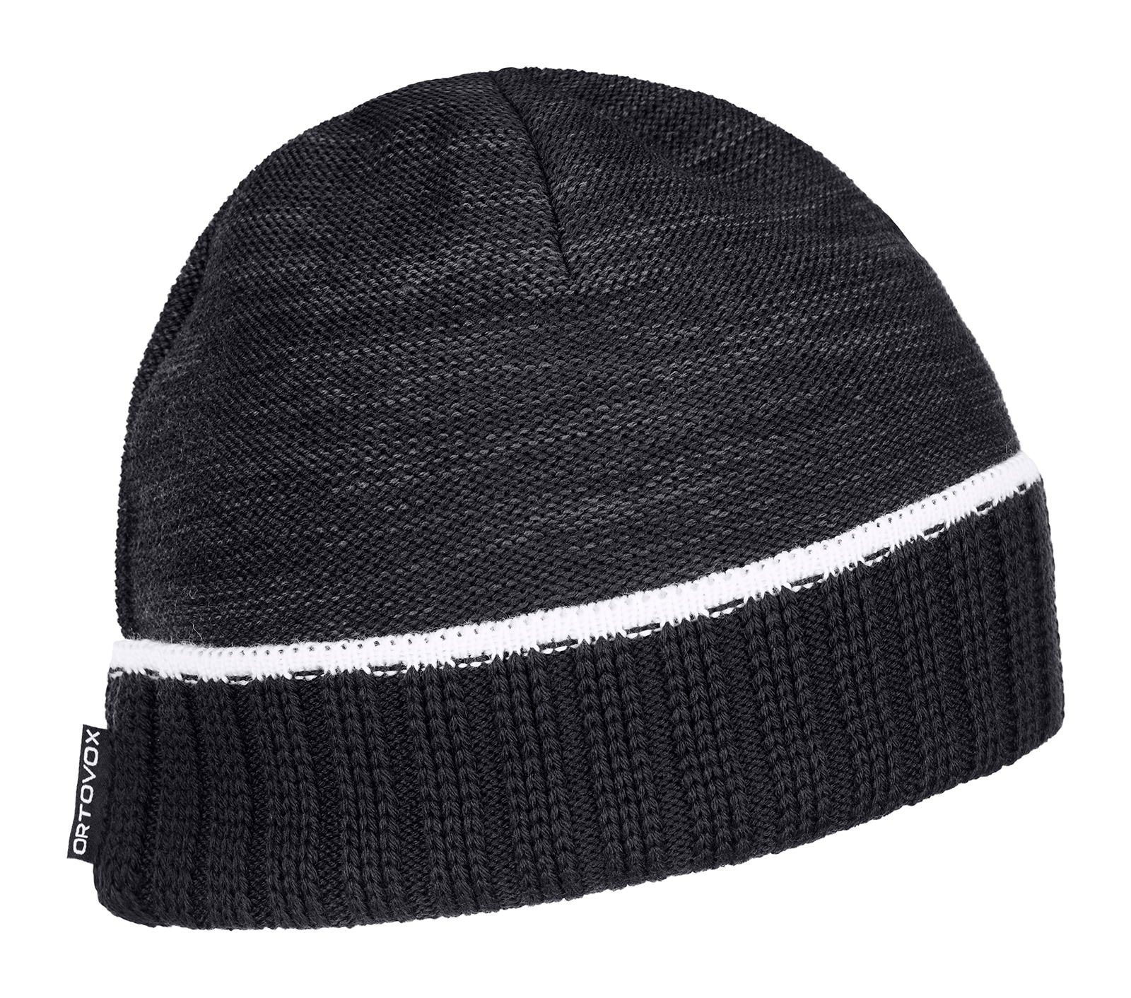 Čepice ORTOVOX Half Rib Beanie Black Raven