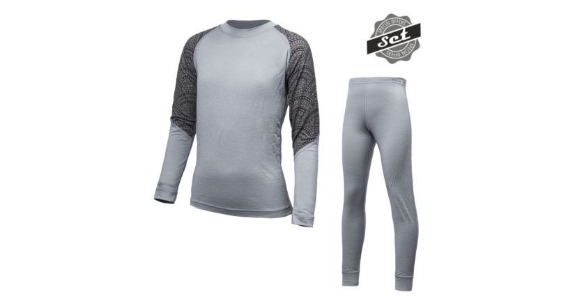 Dětský funkční set termoprádla Sensor Merino Impress Set Šedá/maori