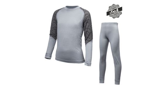 Dětský funkční set termoprádla Sensor Merino Impress Set Šedá/maori