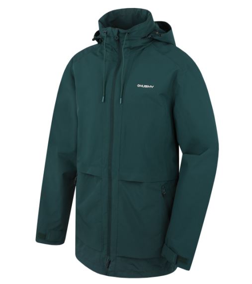 Pánský kabát Husky hardshell NEVR M dk. green