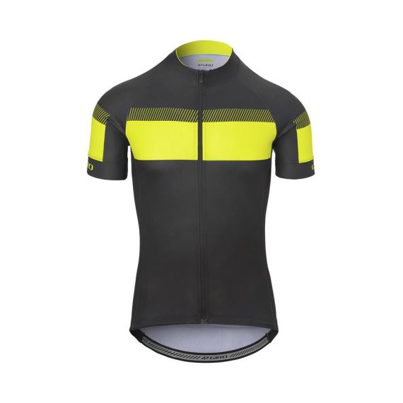 Pánský cyklistický dres GIRO Chrono Sport Jersey Black/Hi Yellow Sprint