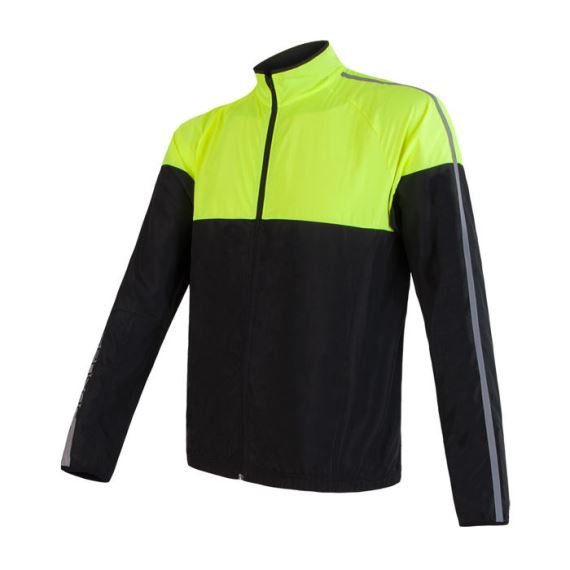 Pánská sportovní bunda SENSOR Neon černá/reflex žlutá