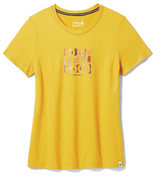 Dámské tričko Smartwool W Sweet Trip Graphic Short Sleeve Tee Honey gold