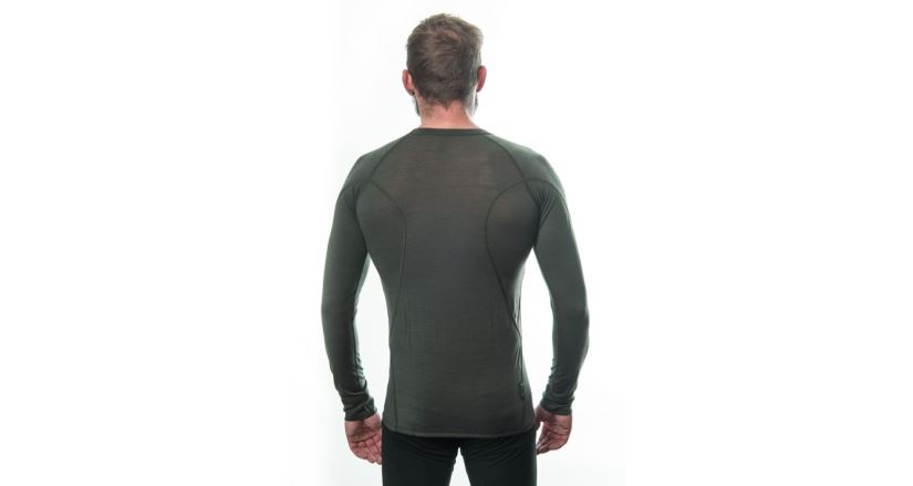Pánské funkční tričko s dlouhým rukávem Sensor Merino Air Olive green (3)