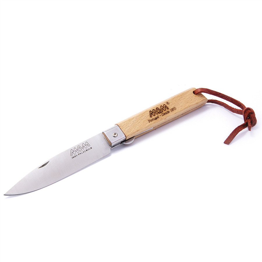 Zavírací nůž s pojistkou a poutkem MAM Operario 2038 8,8 cm buk
