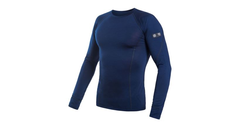 Pánské funkční triko s dlouhým rukávem Sensor Merino Active Deep blue