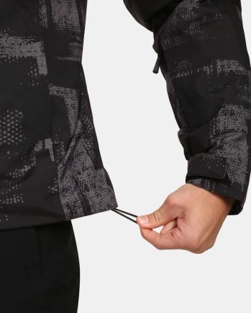 Pánská lyžařská bunda Kilpi TAMPA-M černá L, detail stahování spodního lemu. (2)