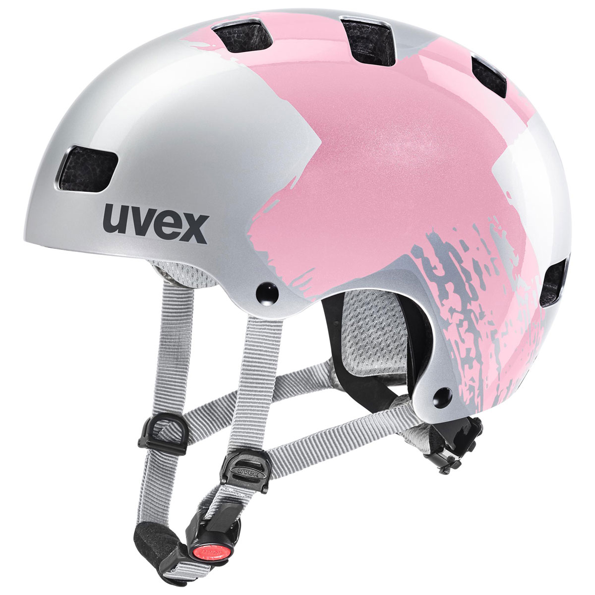Dětská cyklistická helma Uvex KID 3, Silver - Rosé 55-58cm