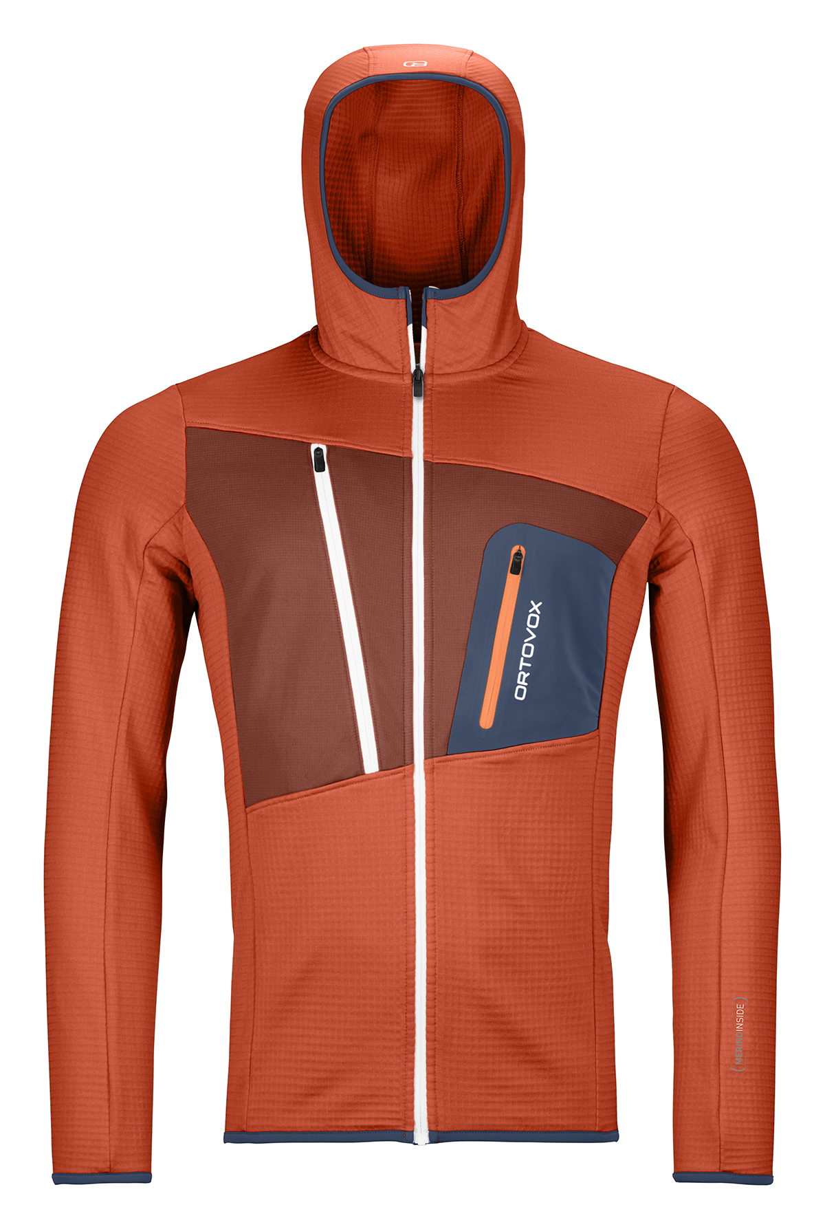 Pánská fleecová mikina ORTOVOX Fleece Grid Hoody Desert orange L