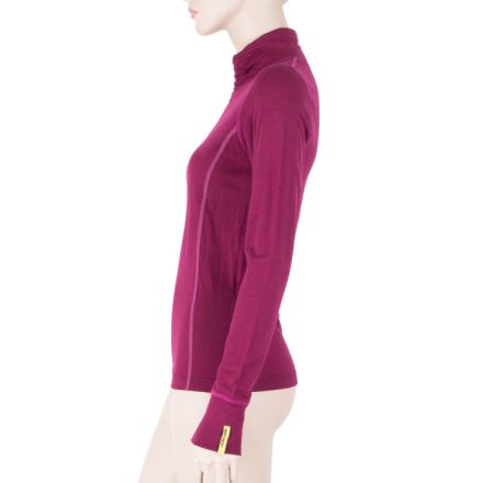 Dámské funkční tričko s dlouhým rukávem, stojáčkem a zipem SENSOR Merino Active lilla (2)