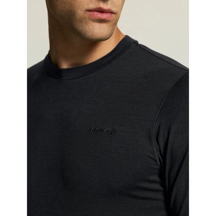 Pánské termotriko Craft Wool 95 LS black melange (7)