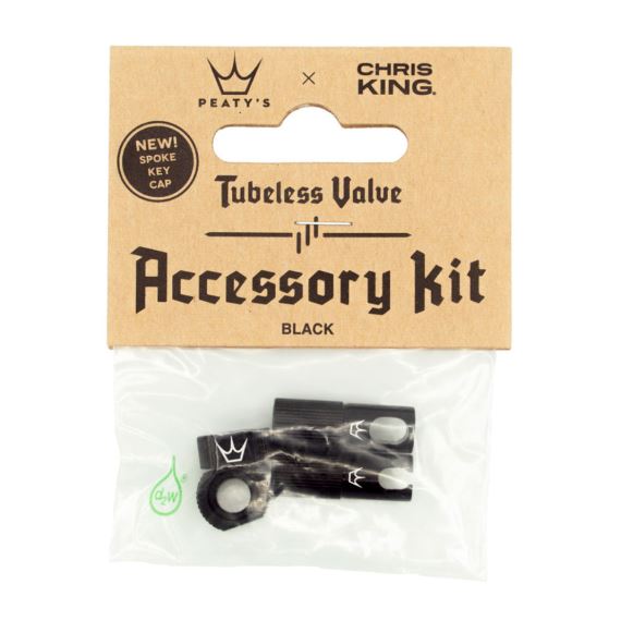 Sada příslušenství k ventilkům Peaty's X Chris King MK2 Tubeless Valves Acessory Kit černá
