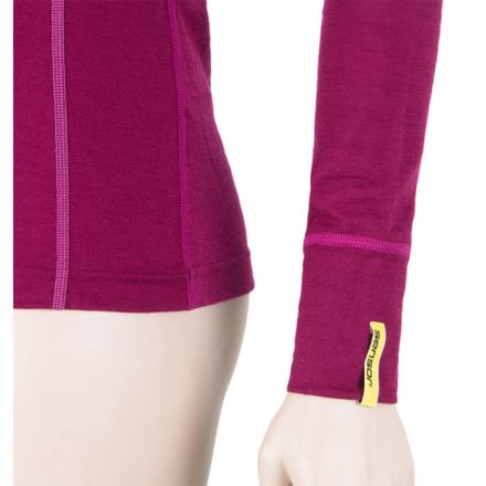 Dámské funkční tričko s dlouhým rukávem, stojáčkem a zipem SENSOR Merino Active lilla (1)