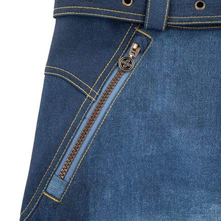 Detail zipu a látky u Dámské lyžařské kalhoty Kilpi JEANSO-W modrá. (3)