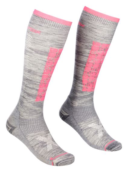 Dámské ponožky ORTOVOX Ski Compression Long Grey Blend