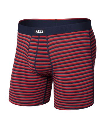 Pánské boxerky SAXX Vibe Xtra Soft Comfort Boxer Brief micro stripe-maroon