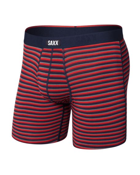 Pánské boxerky SAXX Vibe Xtra Soft Comfort Boxer Brief micro stripe-maroon