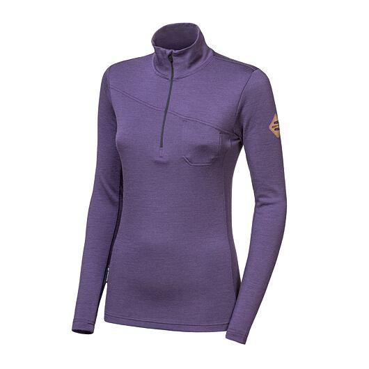 Dámská mikina dl.rukáv Sensor MERINO EXTREME UP zip grape purple