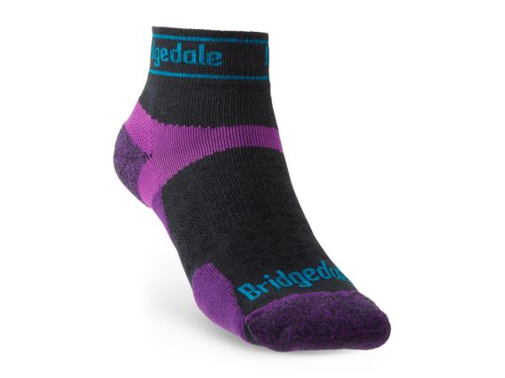 Dámské běžecké ponožky Bridgedale Trail Run UL T2 MS Low charcoal/purple