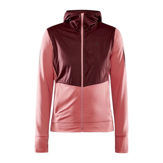 Dámská sportovní bunda/mikina s kapucí CRAFT ADV Charge růžová