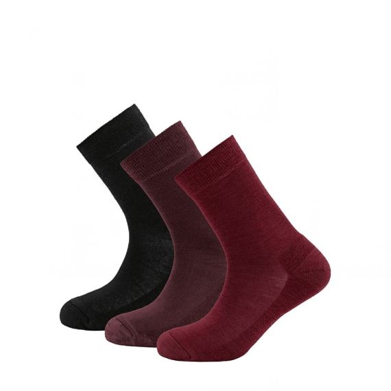 Set dámských vlněných ponožek Devold Daily merino Medium 3pack WMN beetroot 36-40