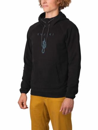 Mikina Rafiki Pantera II dark navy S na modelovi z bočního pohledu s viditelným logem na hrudi. (2)