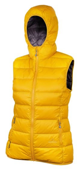 Dámská péřová vesta Warmpeace Yuba Lady Nugget gold/shale