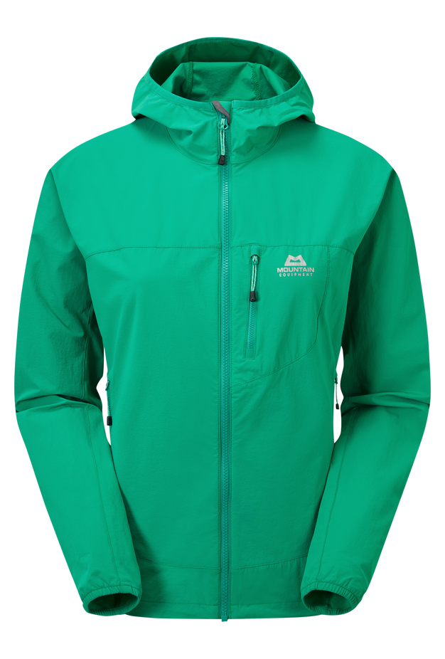 Dámská prodyšná softshell bunda Mountain Equipment Echo Hooded Jacket Deep green L