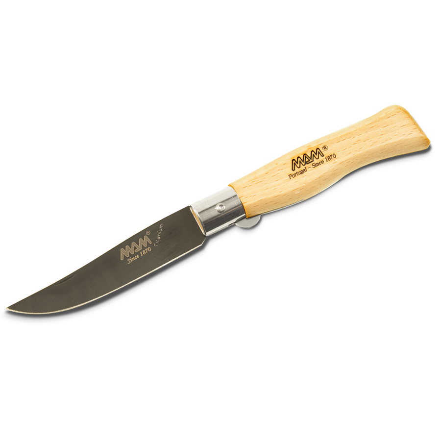 Zavírací nůž s pojistkou MAM Douro 2109 Black Titanium 9 cm buk