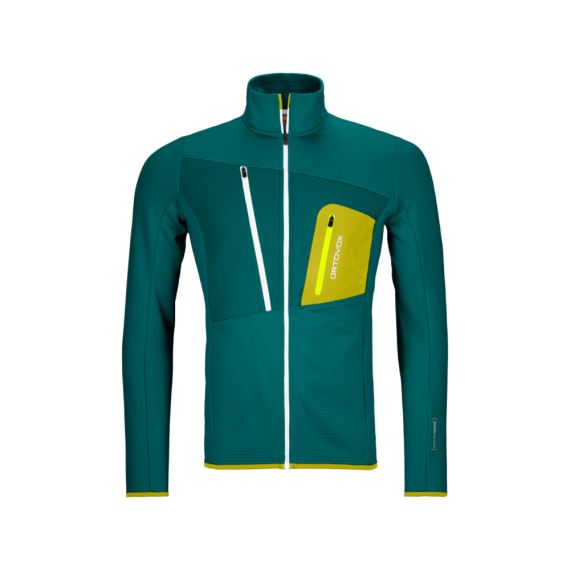 Pánská mikina Ortovox Fleece Grid Jacket M pacific green
