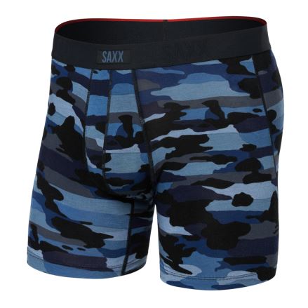 Pánské boxerky Saxx Vibe Xtra Boxer Brief Fly Cloudbank Camo-Navy