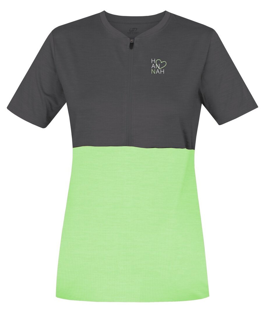 Dámské sportovní tričko Hannah Berry Asphalt/paradise green mel XL