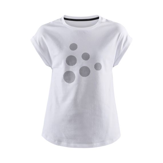 Dívčí tričko s krátkým rukávem a logem Six dots CRAFT Arch Printed JR bílá