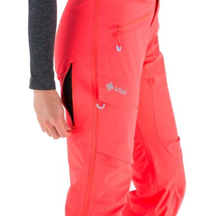 Detailní pohled na boční ventilační zip dámských lyžařských kalhot Kilpi LAZZARO-W růžová. (6)